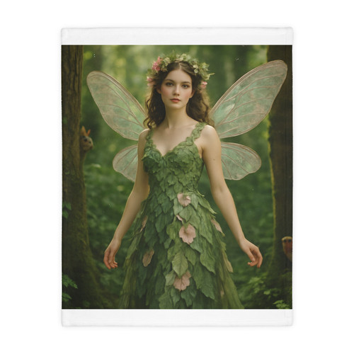Whimsical Woodland Sprite - Velveteen Microfiber Blanket (Two-sided print)