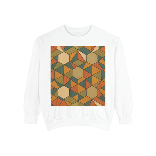 Geometric Fusion - Unisex Garment-Dyed Sweatshirt