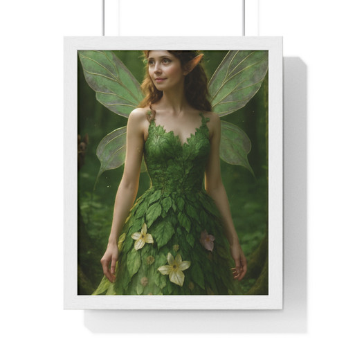 Whimsical Woodland Sprite - Vertical Framed Poster