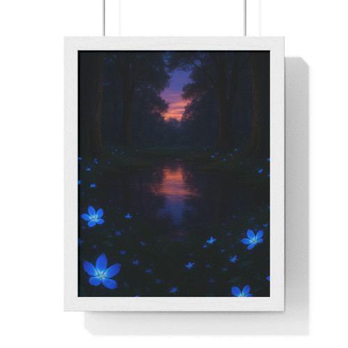 Ethereal Twilight Glade - Vertical Framed Poster