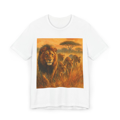 Lions in the Golden Savanna Hunt - Unisex Jersey T-Shirt