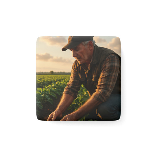 Harvest Heartbeat - Porcelain Magnet, Square