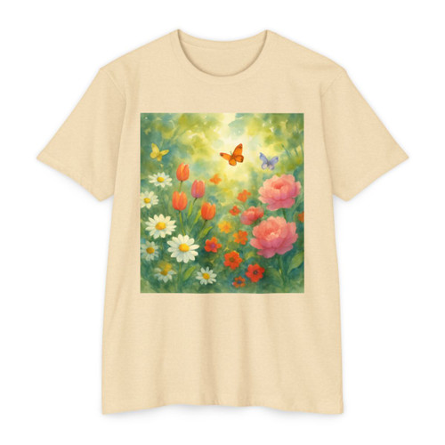 Serene Garden Escape - Unisex CVC Jersey T-shirt