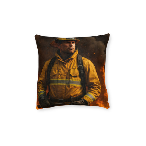 Brave Heat Heroes - Square Pillow - Pink Back