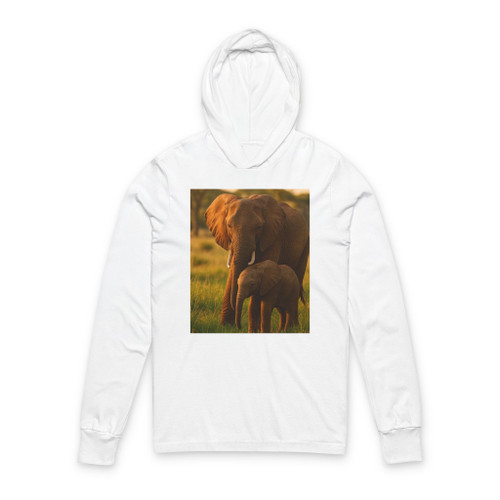 Dramatic Elephant Guardian - Unisex Hooded Long Sleeve Tee