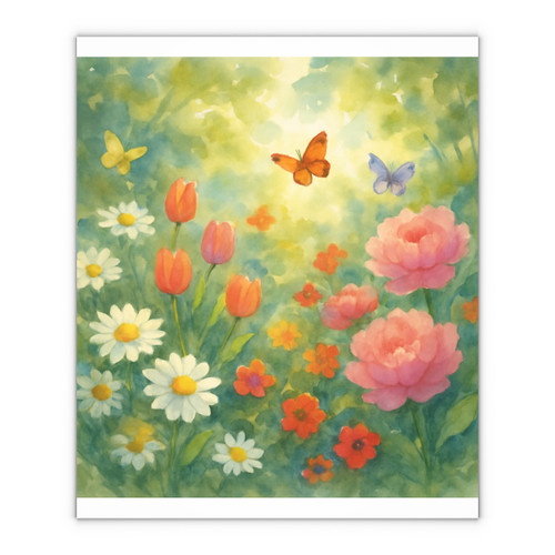 Serene Garden Escape - Gift Wrapping Paper Sheets, 1pc