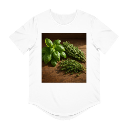Rustic Herb Garden - Men's Jersey Curved Hem Tee