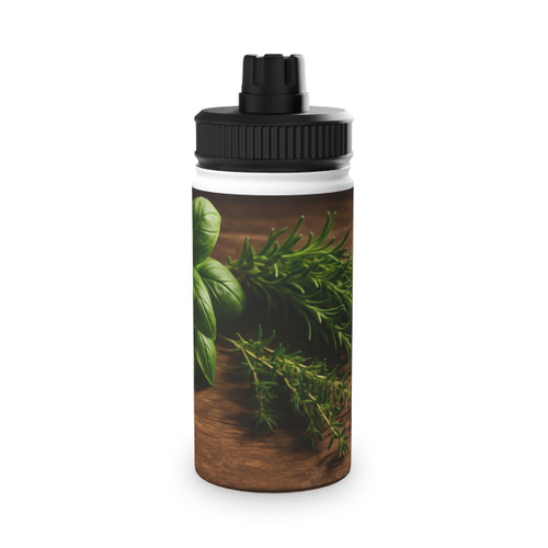 Rustic Herb Garden - Stainless Steel Water Bottle, Sports Lid