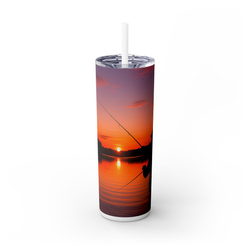 Casting Dreams - Skinny Tumbler with Straw, 20oz