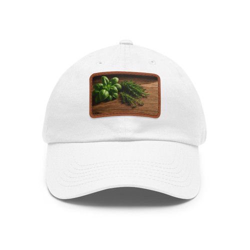 Rustic Herb Garden - Dad Hat with Leather Patch (Rectangle)