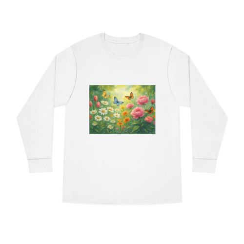 Serene Garden Escape - Long Sleeve Crewneck Tee