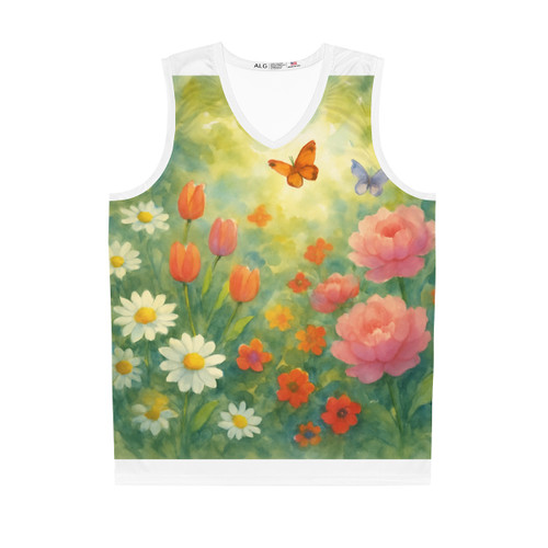 Serene Garden Escape - Basketball Jersey (AOP)
