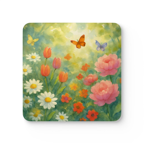 Serene Garden Escape - Corkwood Coaster Set