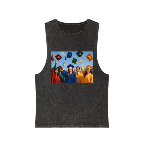 Cap Toss Celebration - Unisex Stonewash Tank Top