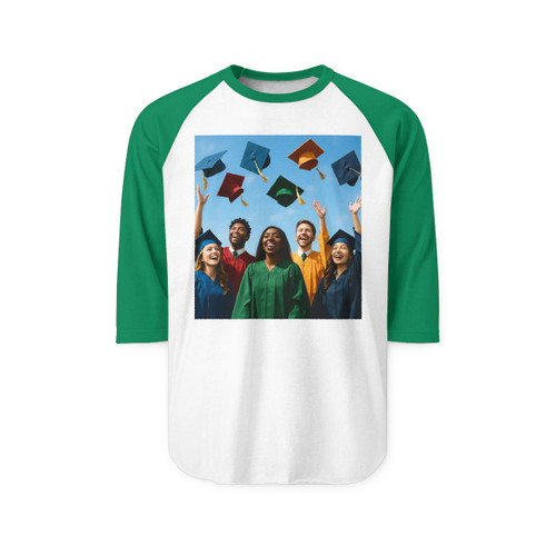 Cap Toss Celebration - Unisex Three-Quarter Sleeve Raglan Shirt