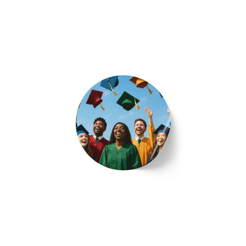 Cap Toss Celebration - Round Sticker Label Rolls