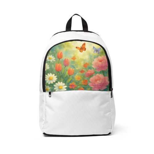 Serene Garden Escape - Unisex Fabric Backpack
