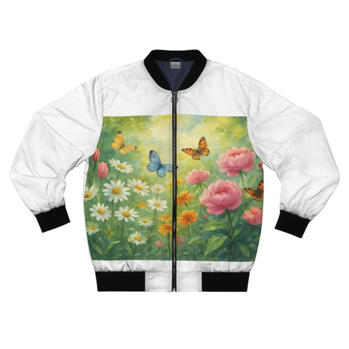Serene Garden Escape - Men's Bomber Jacket (AOP)