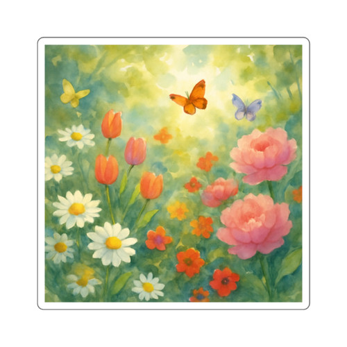 Serene Garden Escape - Square Stickers