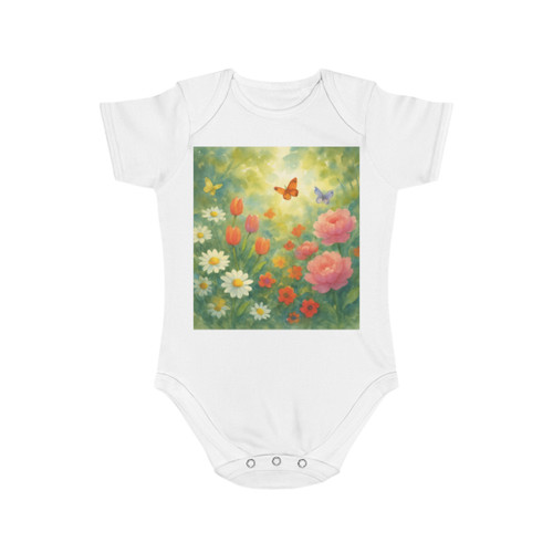 Serene Garden Escape - Short Sleeve Baby Bodysuit Serene Garden Escape - Short Sleeve Baby Bodysuit