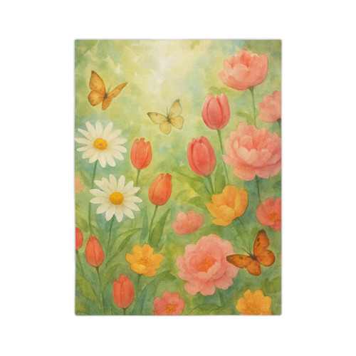 Serene Garden Escape - Velveteen Microfiber Blanket