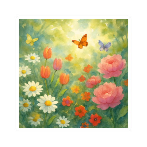Serene Garden Escape - Vinyl Kiss-Cut Stickers
