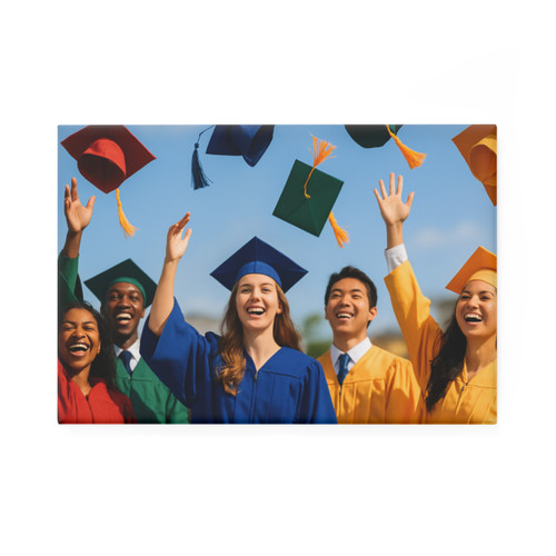 Cap Toss Celebration - Button Magnet, Rectangle (1 & 10 pcs)