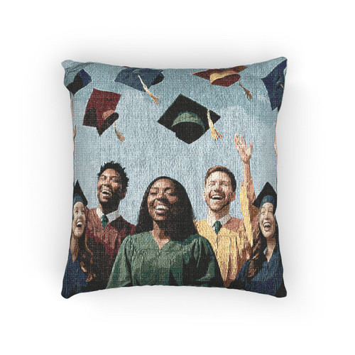 Cap Toss Celebration - Woven Pillow