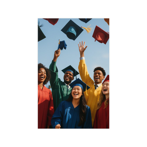 Cap Toss Celebration - Vertical and Horizontal Matte Posters