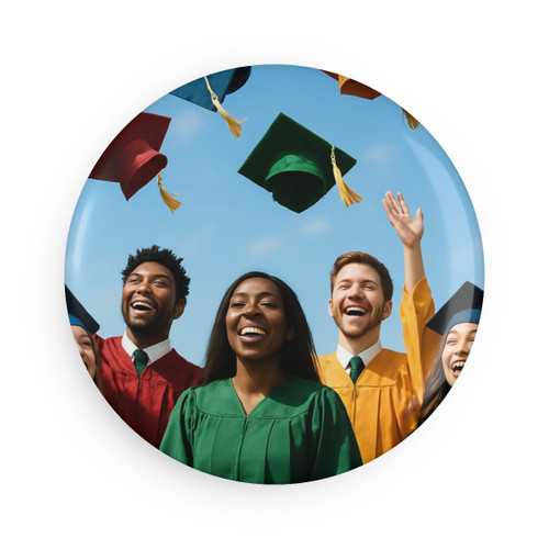 Cap Toss Celebration - Button Magnet, Round (1 & 10 pcs)