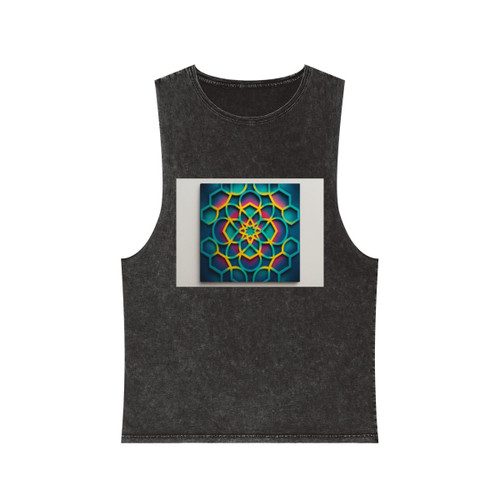 Kaleidoscope Harmony - Unisex Stonewash Tank Top Kaleidoscope Harmony - Unisex Stonewash Tank Top