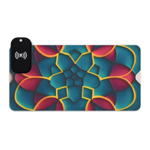 Kaleidoscope Harmony - LED Gaming Mouse Pad, Wireless Charging