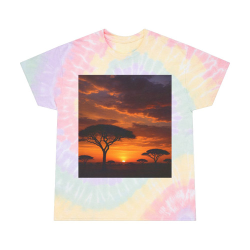 Savanna Sunset Harmony - Tie-Dye Tee, Spiral Savanna Sunset Harmony - Tie-Dye Tee, Spiral