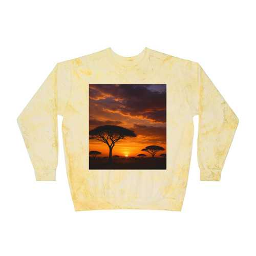 Savanna Sunset Harmony - Unisex Color Blast Crewneck Sweatshirt Savanna Sunset Harmony - Unisex Color Blast Crewneck Sweatshirt