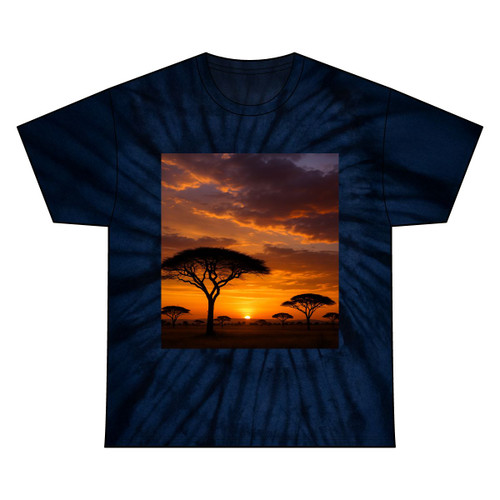 Savanna Sunset Harmony - Unisex Tie Dye Cotton Tee Savanna Sunset Harmony - Unisex Tie Dye Cotton Tee