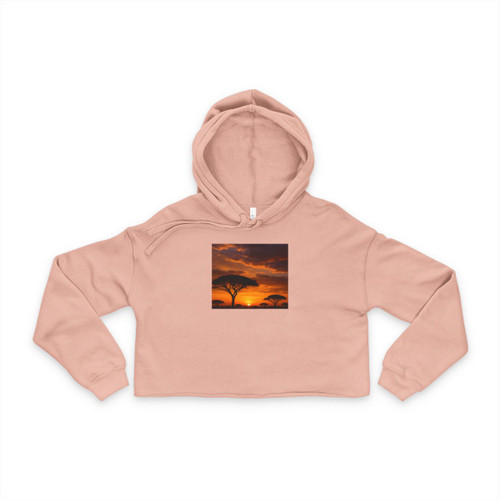 Savanna Sunset Harmony - Women's Cropped Hoodie Savanna Sunset Harmony - Women's Cropped Hoodie