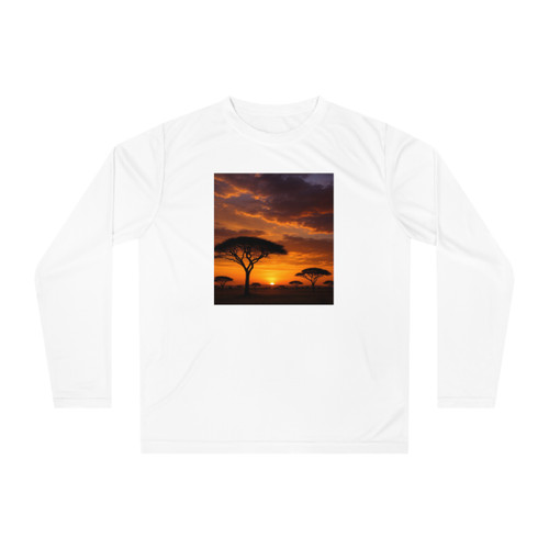 Savanna Sunset Harmony - Unisex Performance Long Sleeve Shirt Savanna Sunset Harmony - Unisex Performance Long Sleeve Shirt