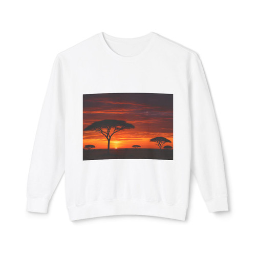 Savanna Sunset Harmony - Unisex Lightweight Crewneck Sweatshirt Savanna Sunset Harmony - Unisex Lightweight Crewneck Sweatshirt