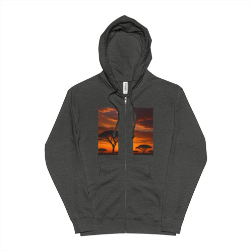 Savanna Sunset Harmony - Unisex Fleece Zip Up Hoodie Savanna Sunset Harmony - Unisex Fleece Zip Up Hoodie
