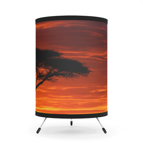 Savanna Sunset Harmony - Tripod Lamp with High-Res Printed Shade, US\CA plug