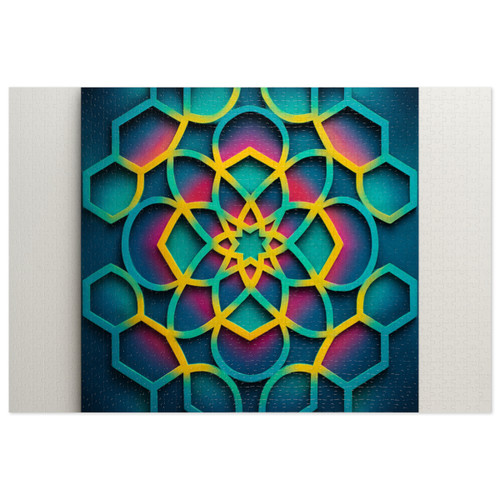 Kaleidoscope Harmony - Jigsaw Puzzle with Tin