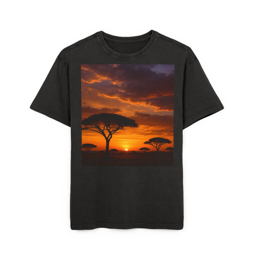 Savanna Sunset Harmony - Men's Acid Washed Heavy Oversize Tee