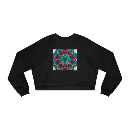 Kaleidoscope Harmony - Women's Cropped Fleece Pullover Kaleidoscope Harmony - Women's Cropped Fleece Pullover