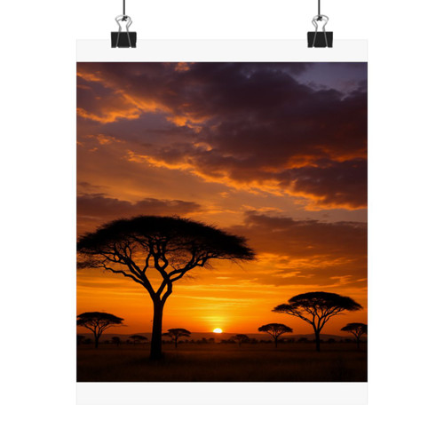 Savanna Sunset Harmony - Matte Vertical Posters