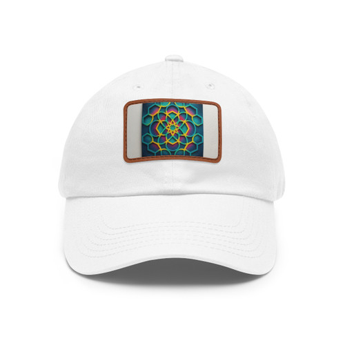 Kaleidoscope Harmony - Dad Hat with Leather Patch (Rectangle)