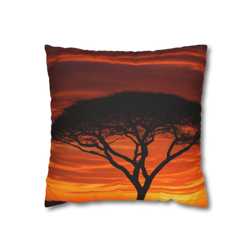 Savanna Sunset Harmony - Spun Polyester Square Pillowcase