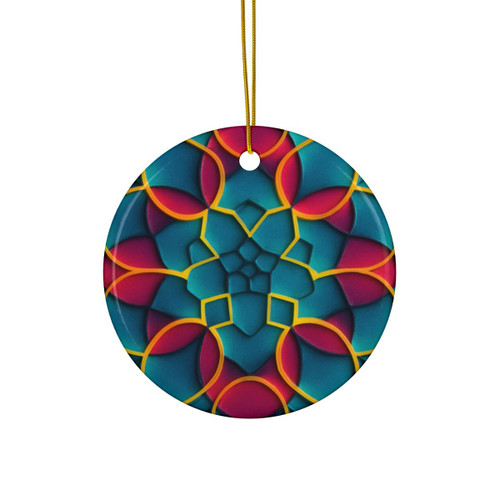 Kaleidoscope Harmony - Decorative Ceramic Ornaments, Double-Sided (1pc, 3pcs, 5pcs, 10pcs)