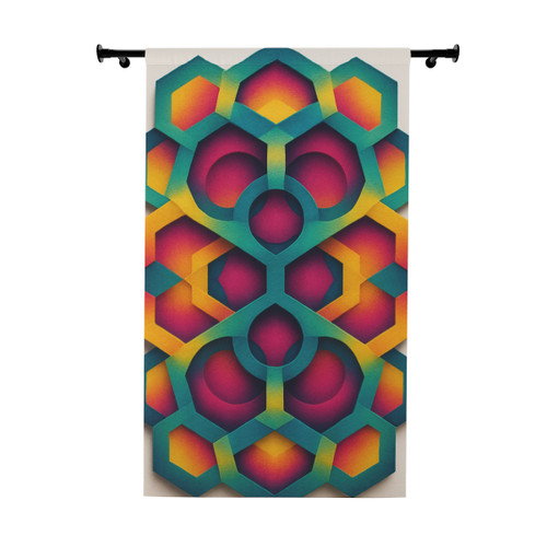 Kaleidoscope Harmony - Window Curtains (1 Piece)