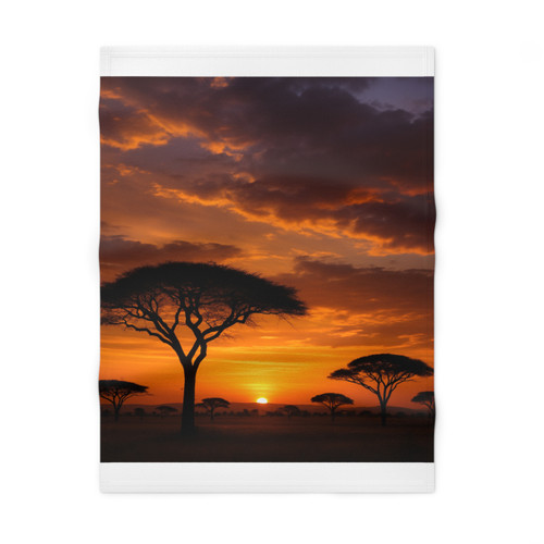 Savanna Sunset Harmony - Soft Fleece Baby Blanket