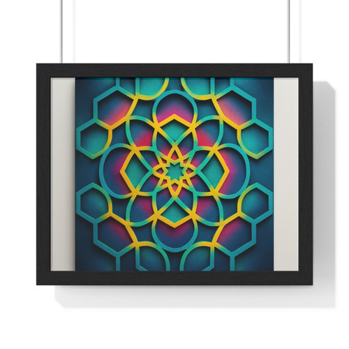 Kaleidoscope Harmony - Horizontal Framed Poster